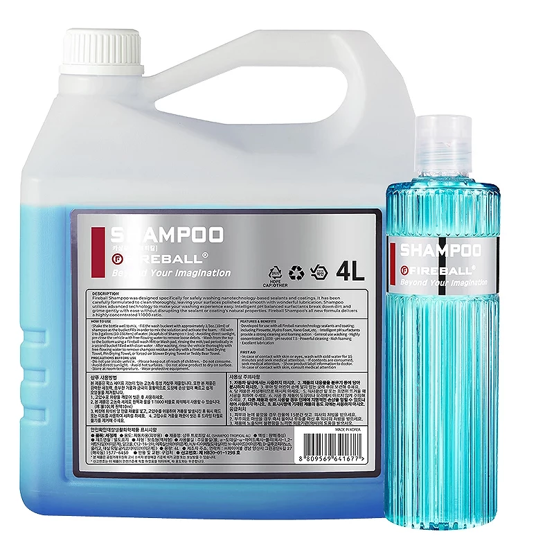 Shampoing voiture ultra concentré FIREBALL Shampoo Tropical Green pour entretien et detailing Automobile