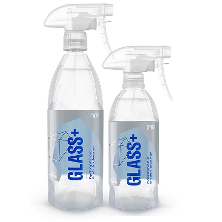 Nettoyant vitres voiture Gyeon Q2m Glass Plus - Amélioration visibilité immédiate - 500 ml, 1 L