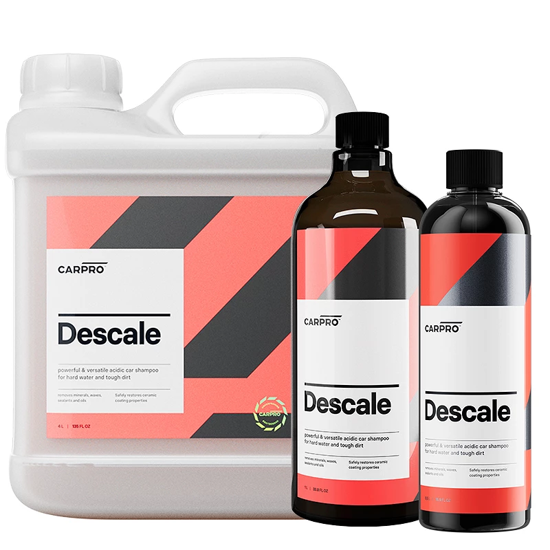Shampoing voiture Carpro Descale - Elimination en profondeur des minéraux - 500 ml, 1 L, 4 L